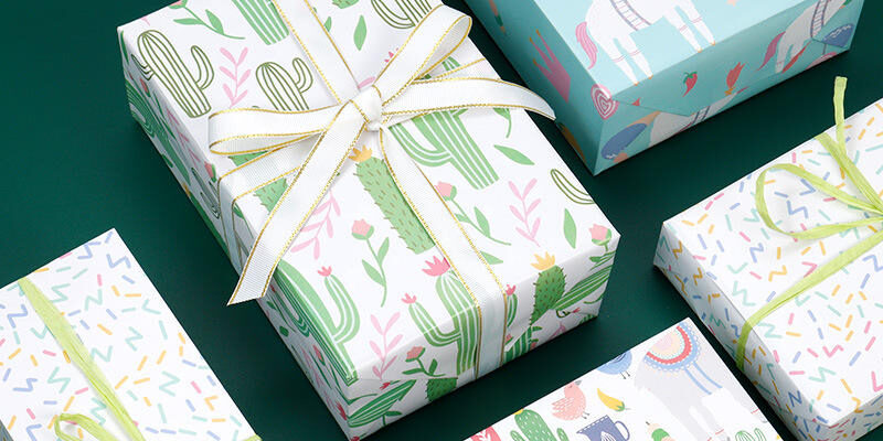 Premium colorful birthday gift wrapping paper sheets