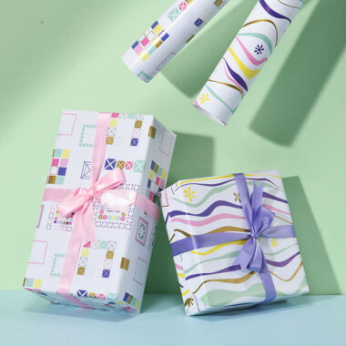 Colorful birthday decorative gift wrapping paper sheets