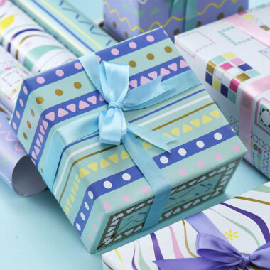 Colorful birthday decorative gift wrapping paper sheets