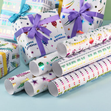 Colorful birthday decorative gift wrapping paper sheets