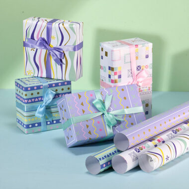 Colorful birthday decorative gift wrapping paper sheets