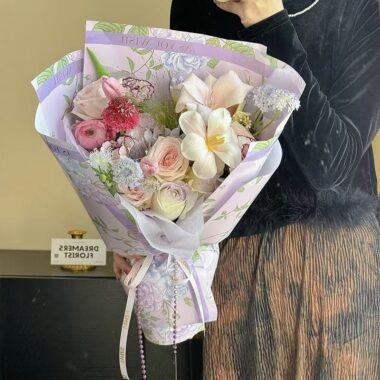 Colorful floral atmosphere flower wrapping paper sheets