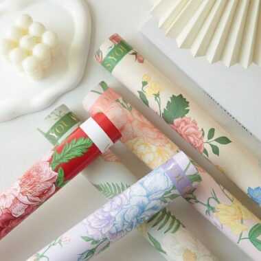 Colorful floral atmosphere flower wrapping paper sheets