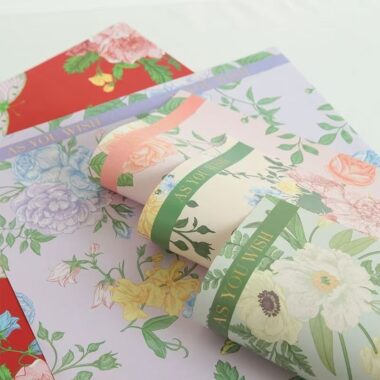 Colorful floral atmosphere flower wrapping paper sheets