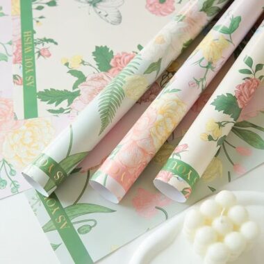 Colorful floral atmosphere flower wrapping paper sheets