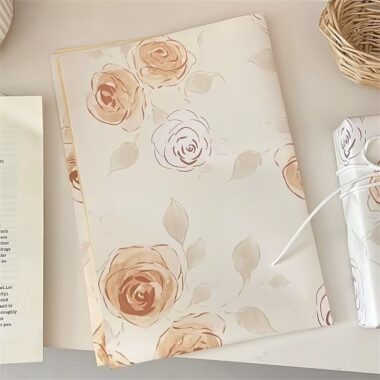Cream rose artistic floral wrapping paper for gifts