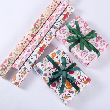 Cute cartoon birthday gift wrapping paper for kids
