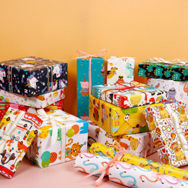 Cute cartoon birthday gift wrapping paper for kids
