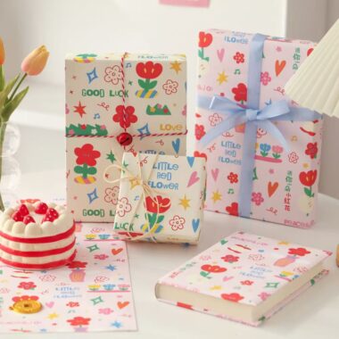 Cute cartoon doodle birthday creative wrapping paper