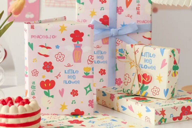 Cute cartoon doodle birthday creative wrapping paper