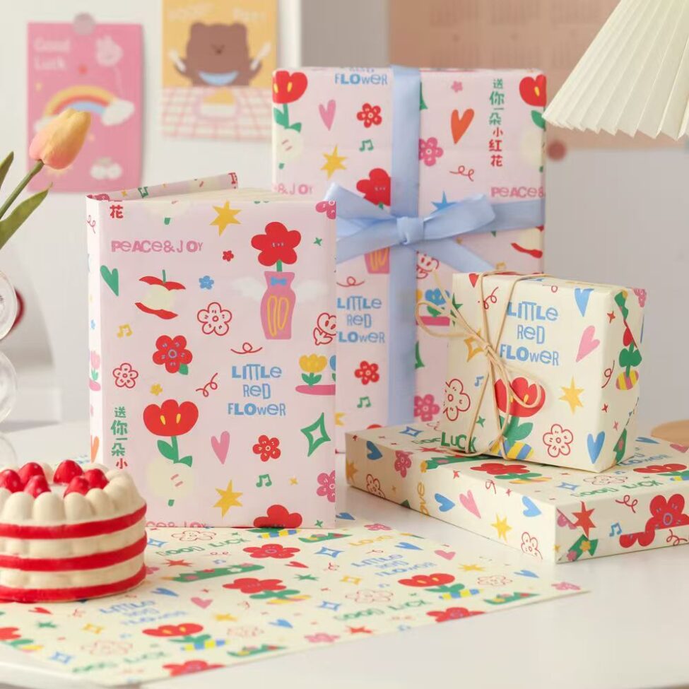 Cute cartoon doodle birthday creative wrapping paper