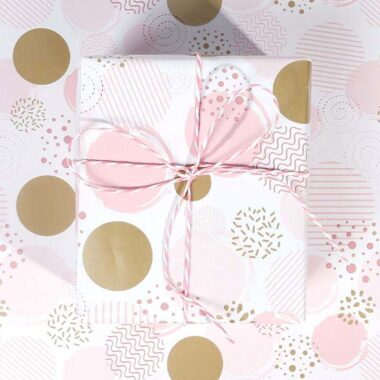 Cute pink birthday decorative wrapping paper for gifts