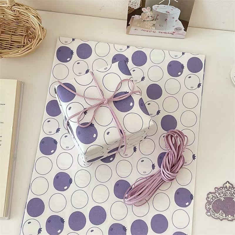 Elegant purple festive wrapping paper for holiday gifts