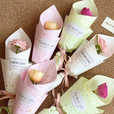 Embossed petal waterproof flower wrapping paper sheets