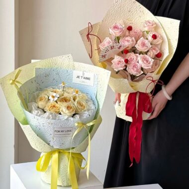 Embossed petal waterproof flower wrapping paper sheets