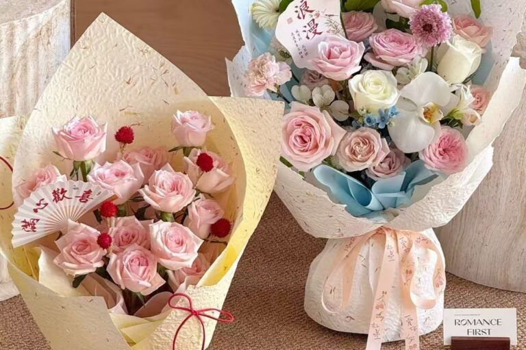 Embossed petal waterproof flower wrapping paper sheets