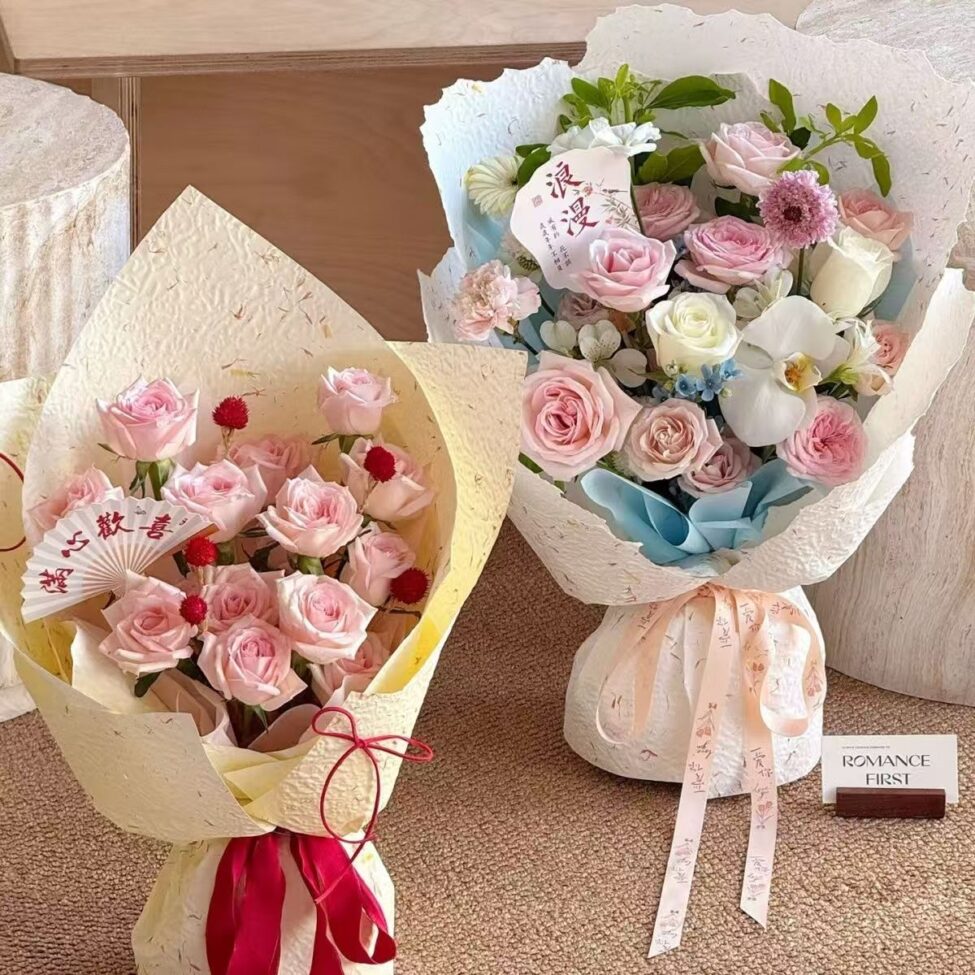 Embossed petal waterproof flower wrapping paper sheets