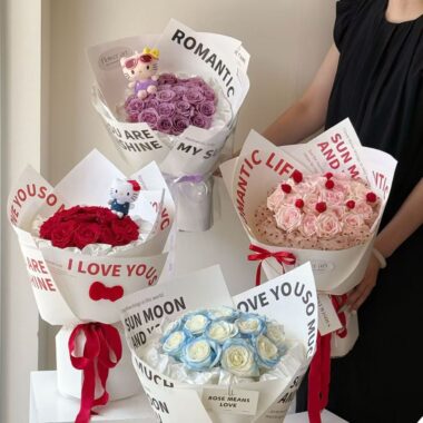 English print florist wrapping paper for bouquets