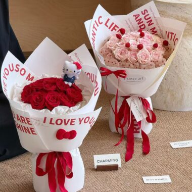 English print florist wrapping paper for bouquets