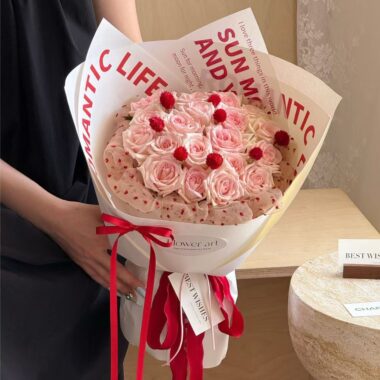 English print florist wrapping paper for bouquets