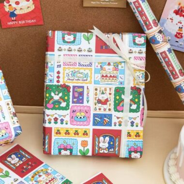 Cute graduation cartoon gift wrapping paper for students