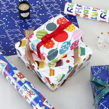 Kids cartoon themed wrapping paper for children’s gifts