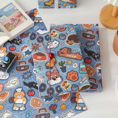 Large cute cartoon festive holiday gift wrapping sheets
