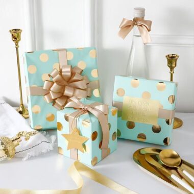 Luxury foil stamping wrapping paper with metallic shine
