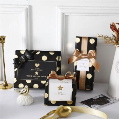 Luxury foil stamping wrapping paper with metallic shine