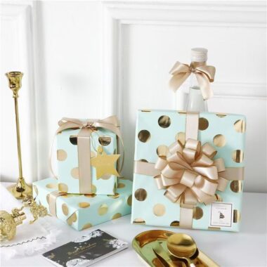 Luxury foil stamping wrapping paper with metallic shine