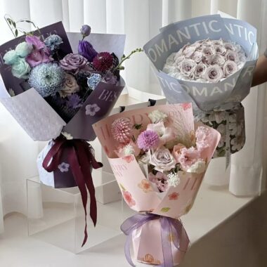 Thick printed kraft flower wrapping paper for bouquets