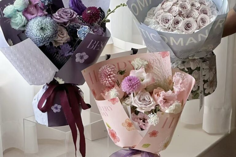 Thick printed kraft flower wrapping paper for bouquets