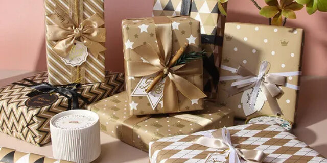 Romantic elegant gift wrapping paper with soft colors