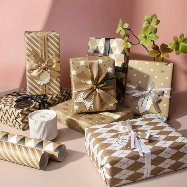 Romantic elegant gift wrapping paper with soft colors