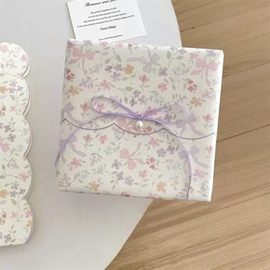 Romantic purple floral creative wrapping paper for gifts