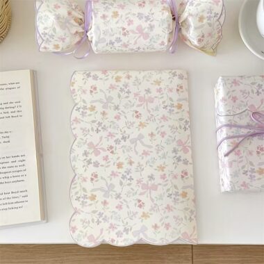 Romantic purple floral creative wrapping paper for gifts