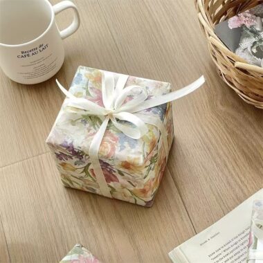 Romantic soft floral wrapping paper for elegant gifting