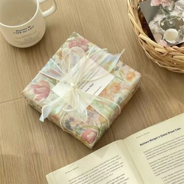 Romantic soft floral wrapping paper for elegant gifting