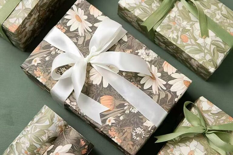 Elegant spring floral luxury wrapping paper for gifts