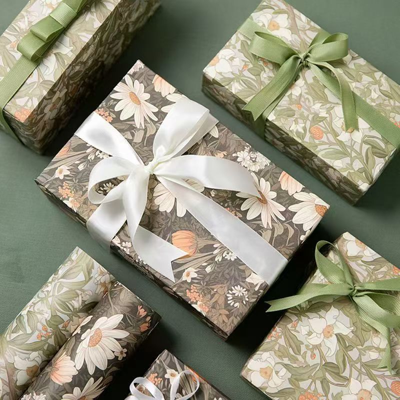 Elegant spring floral luxury wrapping paper for gifts