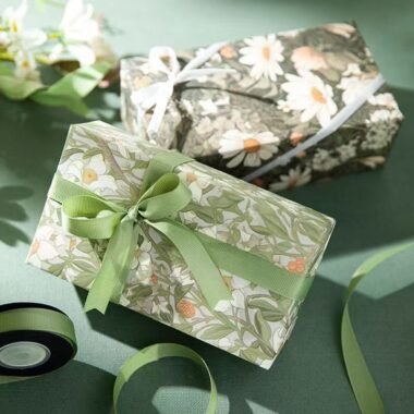 Elegant spring floral luxury wrapping paper for gifts