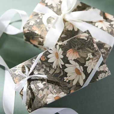 Elegant spring floral luxury wrapping paper for gifts