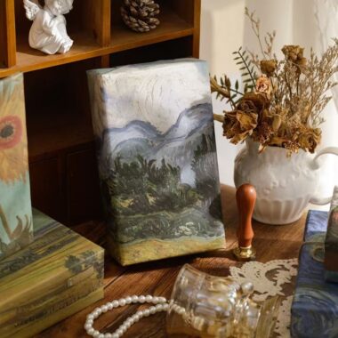 Vintage hand-painted large gift wrapping paper sheets