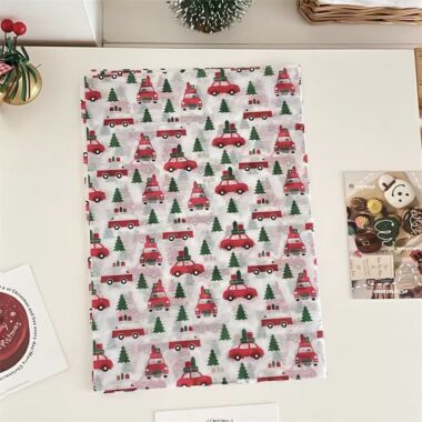 Cute car doodle Christmas wrapping paper for kids’ gifts