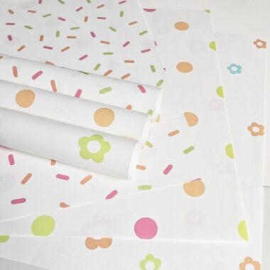 Colorful polka dot DIY kraft flower wrapping paper sheets