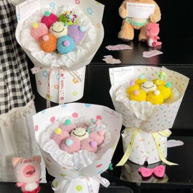 Colorful polka dot DIY kraft flower wrapping paper sheets