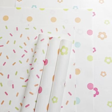 Colorful polka dot DIY kraft flower wrapping paper sheets