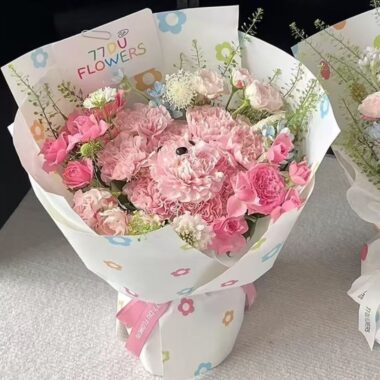 Colorful polka dot DIY kraft flower wrapping paper sheets