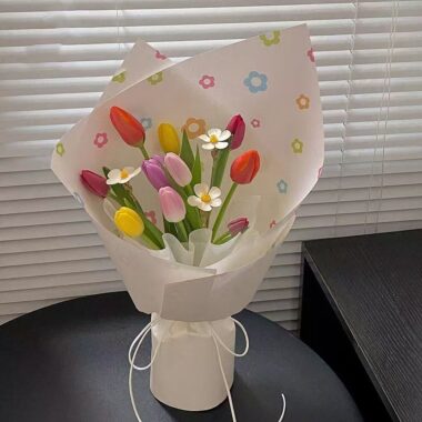 Colorful polka dot DIY kraft flower wrapping paper sheets