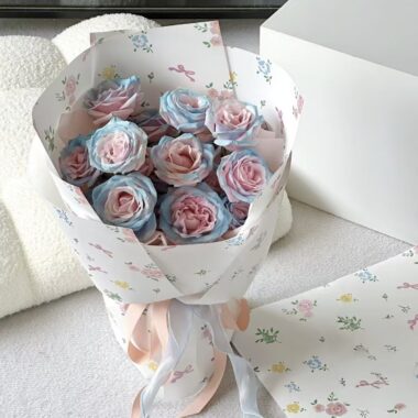 Colorful romantic waterproof floral wrapping paper for bouquets